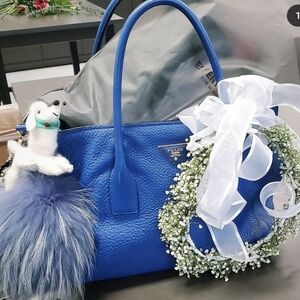 Prada vitello 2way blue bag